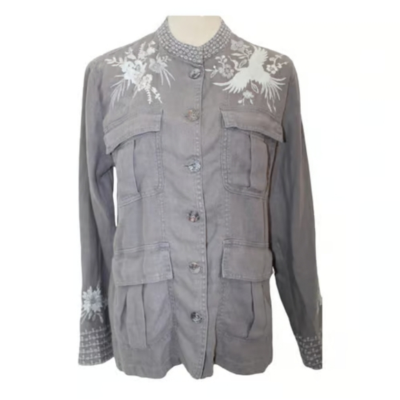 Johnny Was Oleander Linen Jacket - Picture 4 of 8